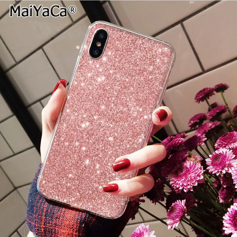 Pink Rose Gold Glitter Bling Marble Aesthetic Diamond Pearl