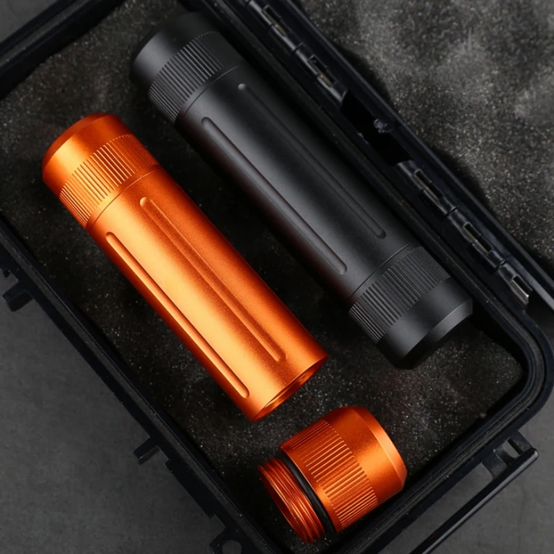 

1PCS CNC Aluminum Alloy Pill Tank Black Waterproof Seal Bottle Camping Survival Capsule Container EDC Outdoor Tools