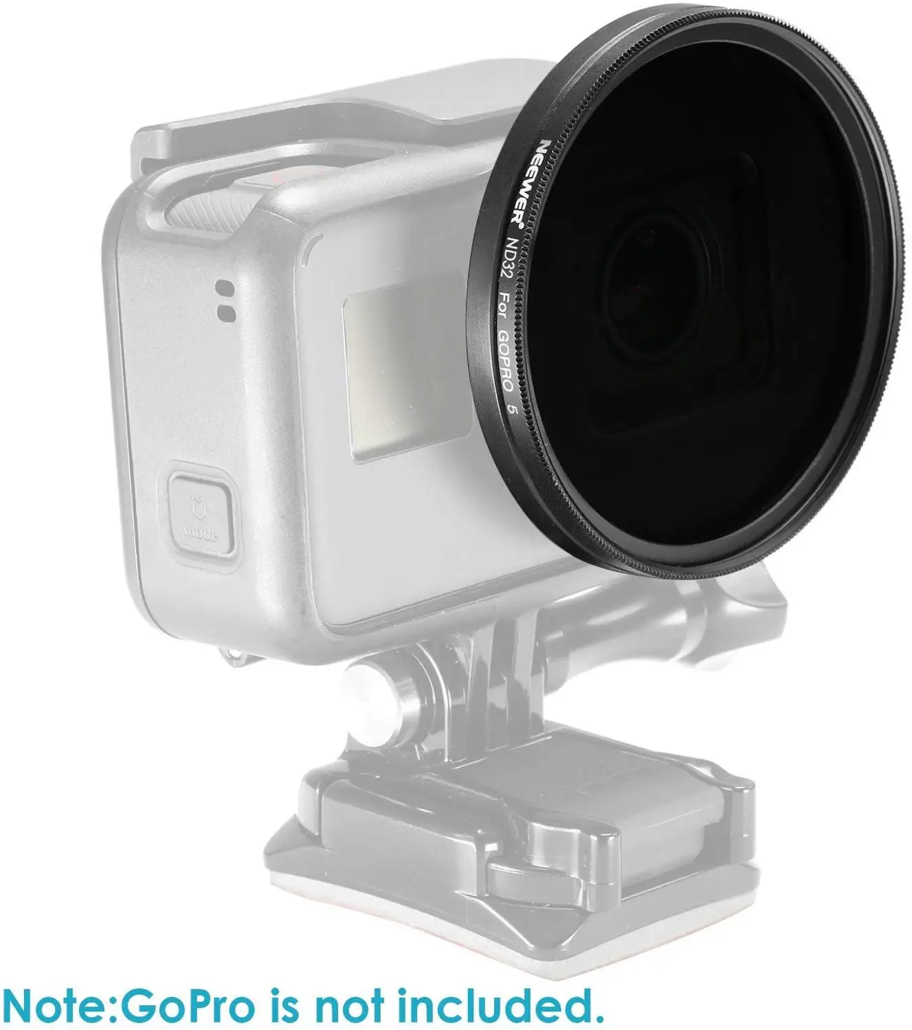 Набор фильтров Neewer для объектива камеры GoPro Hero 5 6 7: 4x ND4 ND8 ND16 ND32 + 1x UV CPL