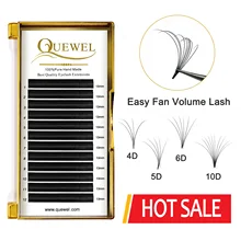 Quewel Easy Fan Volume Eyelash Extension Blooming Lashes Self-making Flowering Fast Fans Eyelashes Bloom Thick Faux Mink Lash