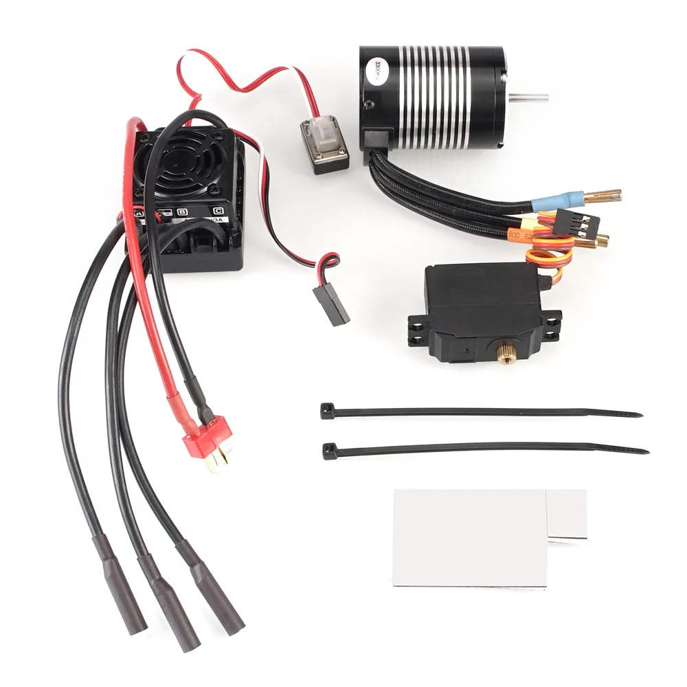3300KV for 12428 Для WLtoys 12428 A959-B качество RC автозапчасти водонепроницаемый B3650 4300KV 3300KV бесщеточный мотор 60A ESC металлический сервопривод в сборе - Цвет: 3300KV for 12428