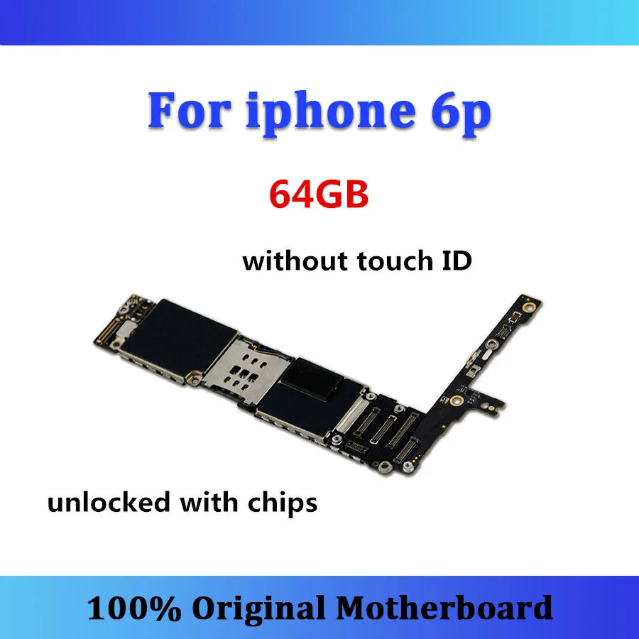 Оригинальная материнская плата разблокирована для iphone 6p 6 plus, материнская плата 64 Гб без touch ID с полным чипом, материнская плата IOS без платы iCloud