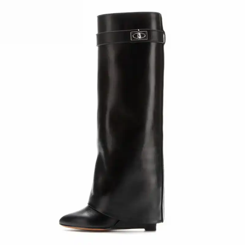 over the knee wedge boots