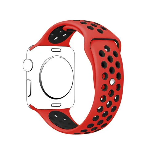 Спортивный ремешок для часов для apple watch группа 4 5 44 мм 40 мм, 42 мм, 38 мм, версия наручных часов iwatch, браслет series 5/4/3/2/1 силиконовый ремешок для часов с резиновой лентой - Цвет ремешка: red black 14