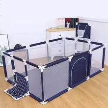 Corralito con aro de baloncesto para bebé, parque infantil para el hogar, cerca de seguridad para gatear para niños de 0 a 6 años