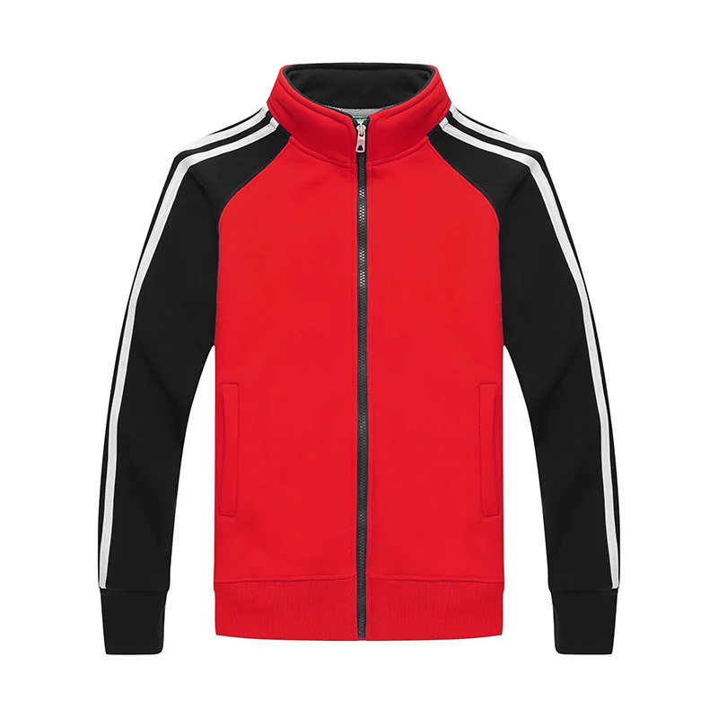YOTEE autumn and winter thickening high quality stand collar zipper sweater jacket personal company group custom LOGO custo - Цвет: Red -Black
