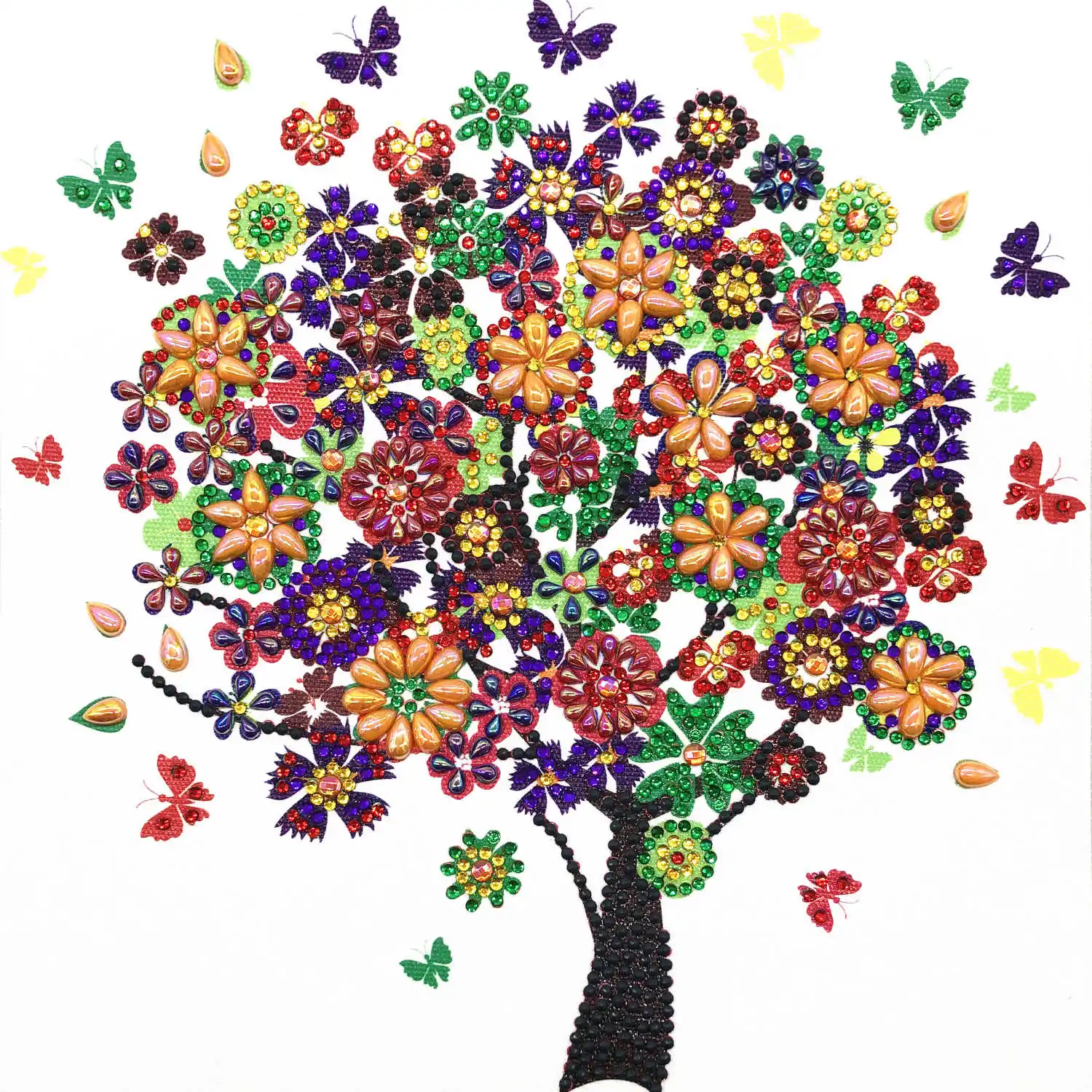 AZQSD алмазная живопись мозаика дерево особой формы ручной работы подарок картина стразы цветок дрель домашний декор 24x24 см - Цвет: R8250