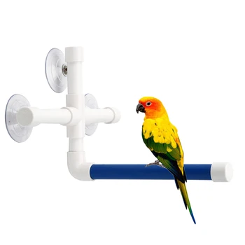 

Window Suction Cup Pet Birds Practical Wall Mounted Standing Platform Portable Durable Parrot Bathroom Shower Perches Toy