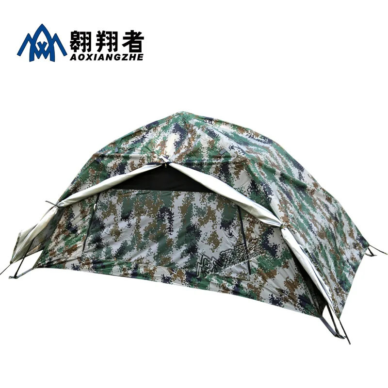 Ao xiang zhe Открытый Одноместный цифровой камуфляж автоматическая палатка индивидуальная палатка толстый двухслойный тент