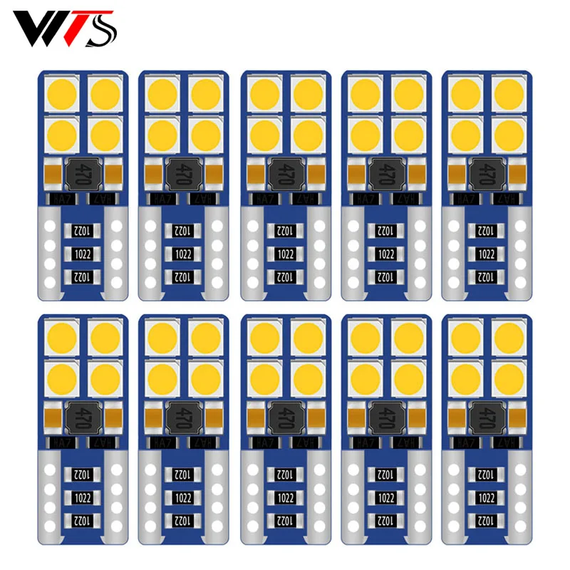 

10pcs T10 w5w Canbus 168 192 2835 Car Interior Light 194 501 led 3030 8SMD Instrument Trunk bulb Door lamps Dome light 12V 6000K