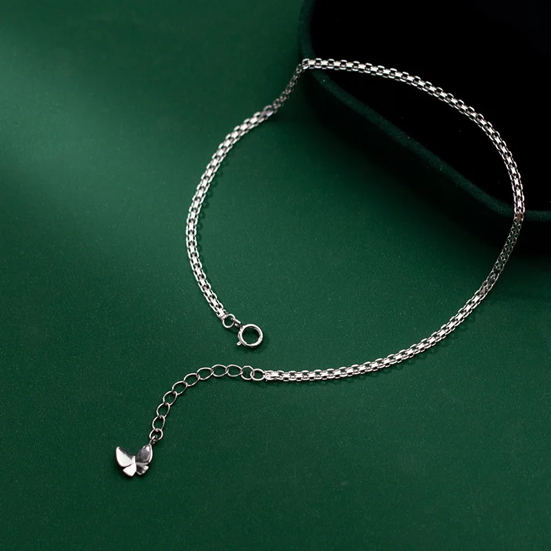 Bracelet On The Leg Butterfly Woman Anklets Silver 925 Foot Bracelet Silver Chain Adjustable Jewelry Fine Gift