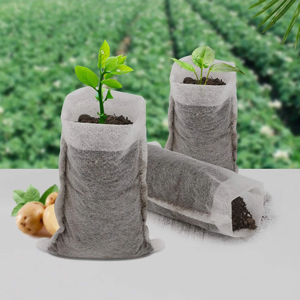 100Pcs Garden Seeding Bags Nursery Plant Grow Bags Seed Pots Biodegradable Seeds Nursery Bag Plants Flower Pot For Garden Patio