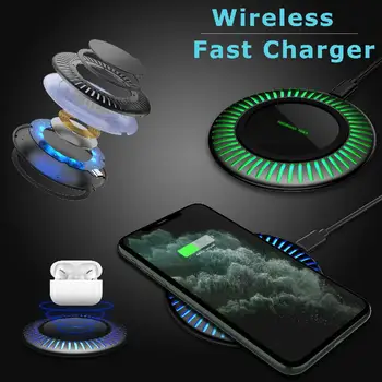 

Yiwa Wireless Fast Charger Qi 15W Charging Stand Pad Mat Dock For iPhone/Samsung/LG r30
