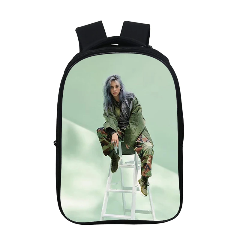 1 Хипстер Billie Eilish рюкзак детский подростковый рюкзак обратно в школу подарок двойной карман Bookbag 14,5 дюймов Мальчики Девочки школьная сумка - Цвет: 1