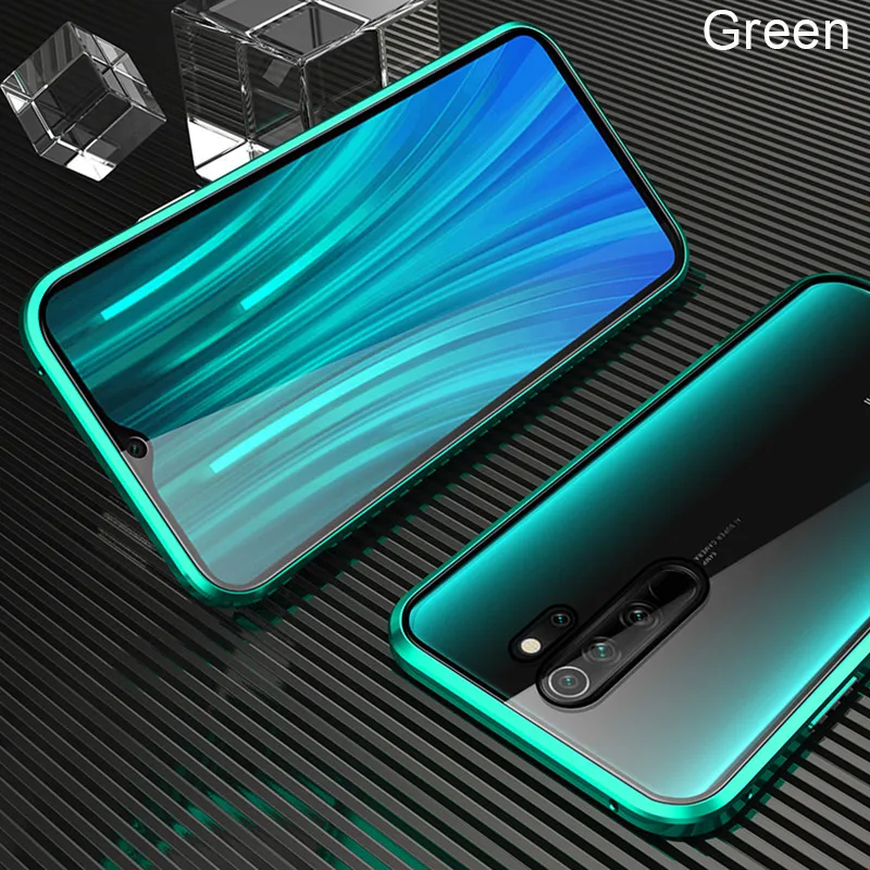 Магнитный чехол из прозрачного стекла для Xiaomi mi 9, 9, T, 9 Pro, 5G, CC9E, CC9, A3, красный, mi Note 8, Pro, Note 7, K20 Pro - Цвет: Green