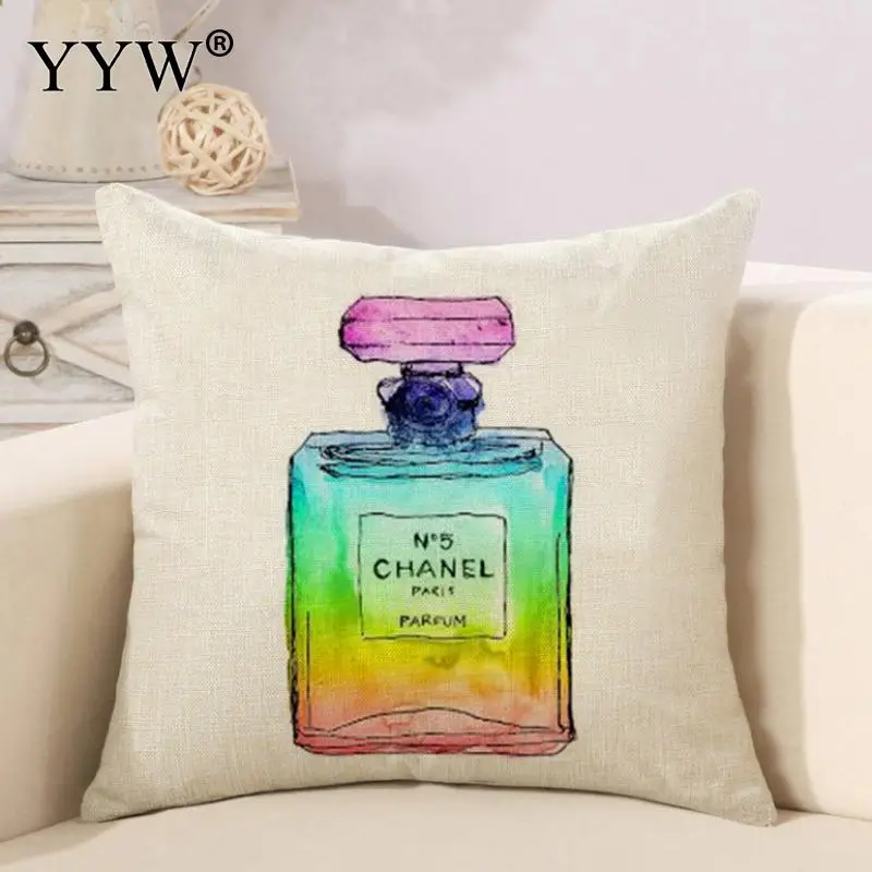 Креативный парфюм, подушка с принтом, домашняя декоративная наволочка с цветами, наволочка для кровати, подарок для гостиной