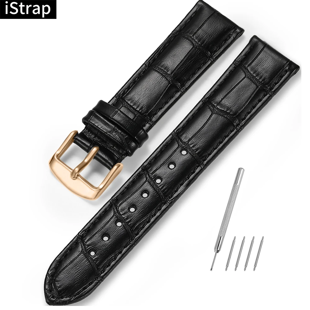 Ремешок для часов iStrap 12 мм до 18 19 20 21 22 24 ремешок коричневый черный розовое золото