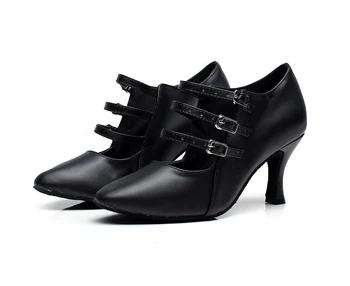 

2020 Jazz Salsa Ballroom Latin Dance Shoes For Dancing Women Chinese Waltz Heel Flock Pumps 7106 Footwear Summer Sandals