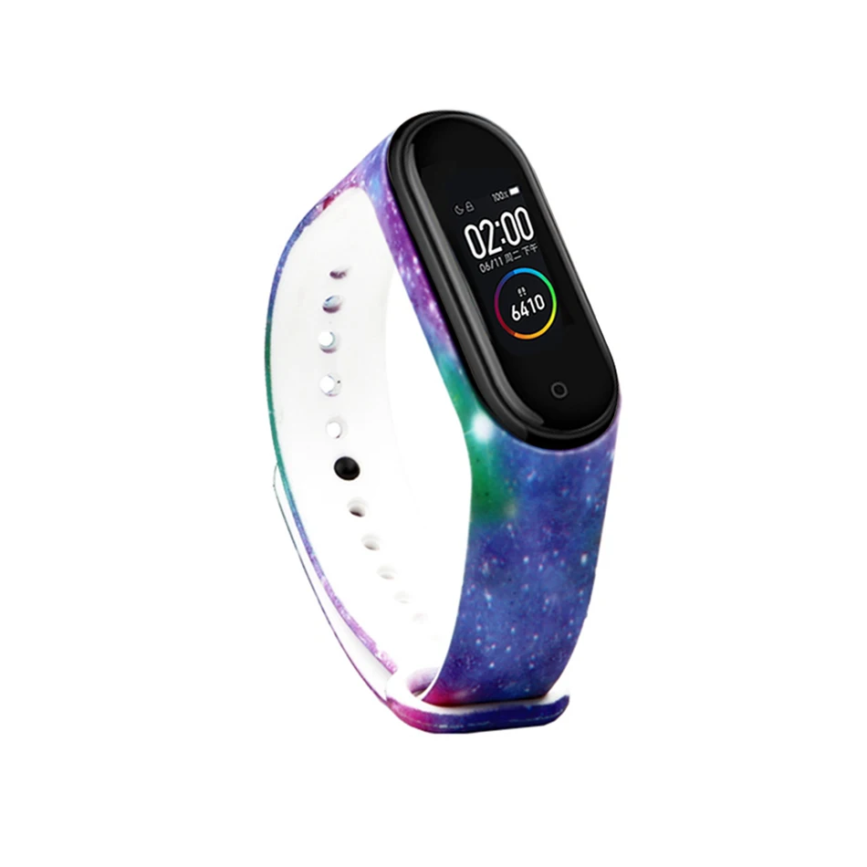 Starry sky Для mi Band 3, 4, ремешок, ремешок для Xiaomi mi, ремешок 3, Сменные аксессуары, браслет для Xiao mi band 3, браслет - Цвет: Starry sky