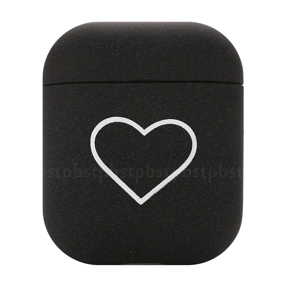 B Earphone Case For Airpods 2 1 Earphone Box Case Hard PC Bluetooth Earphone Case For AirPods 2 1 Fashion Cute Heart Couples Cover - Цвет: B