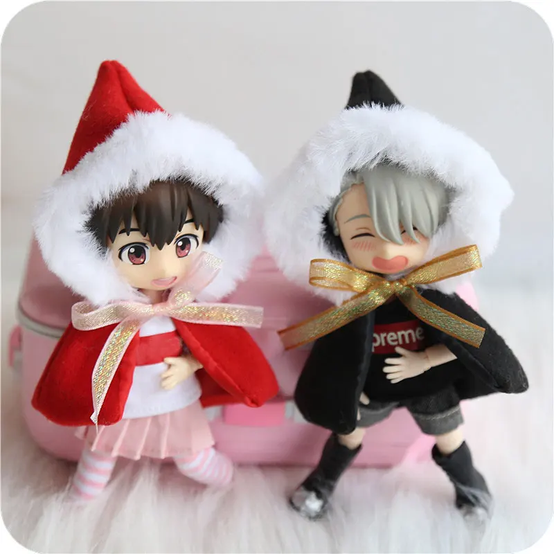 

Ob11 baby clothes 1/12 BJD baby pig GSC clay head doll clothes fur collar cape coat 3 colors optional Doll accessories