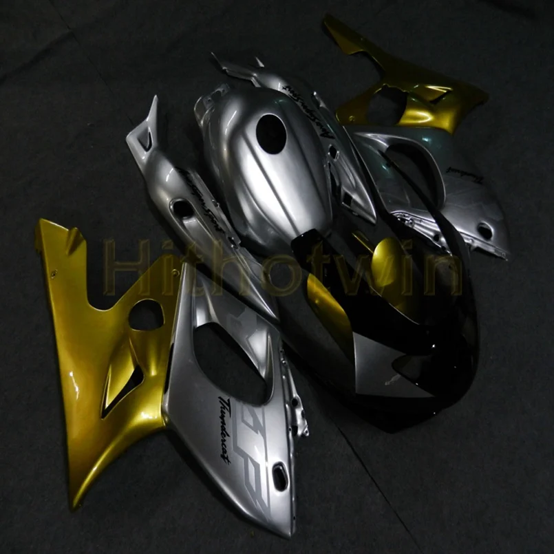 Капот мотоцикла на заказ для YZF600R Thunderent 1997-2007 моторные Обтекатели литьевой формы Черный Белый - Цвет: V
