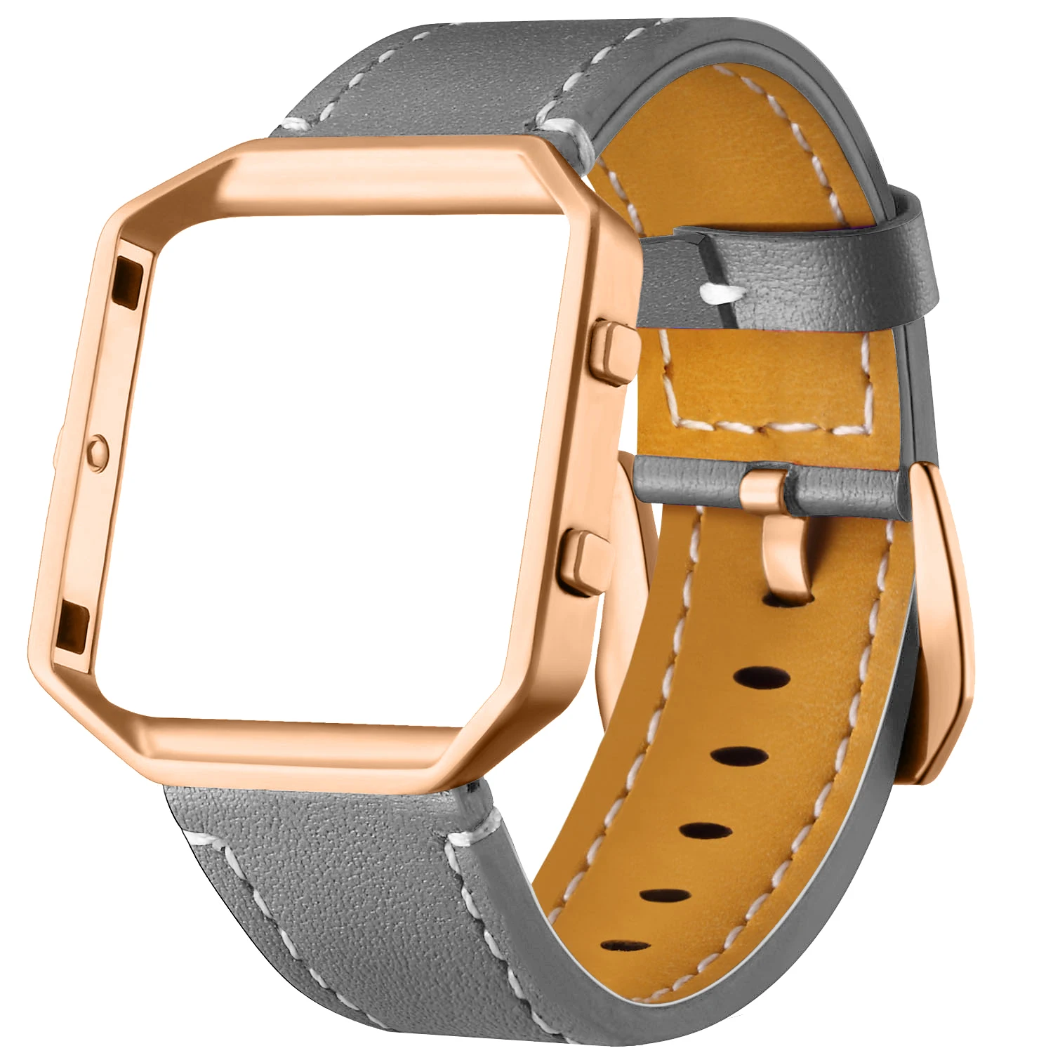 Joyozy практичные, для часов оправа и ремешок для fitbit blaze band Модные кожаные сменные браслеты ремешок для fitbit blaze ремень - Цвет ремешка: gray