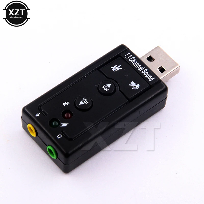 1pc New External Mini USB 2.0 Virtual 7.1Channel Audio Sound Card Adapter 3.5mm Mic Speaker Audio Headphone Jack Converter