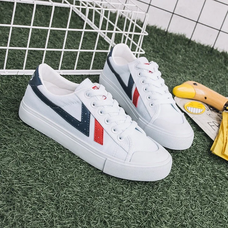 

FAN PAO Girl Student Flat Skateboarding Old Skool School Classic Leisure Tennis Gym Shoes Platform Canvas Women Travel Sneakers