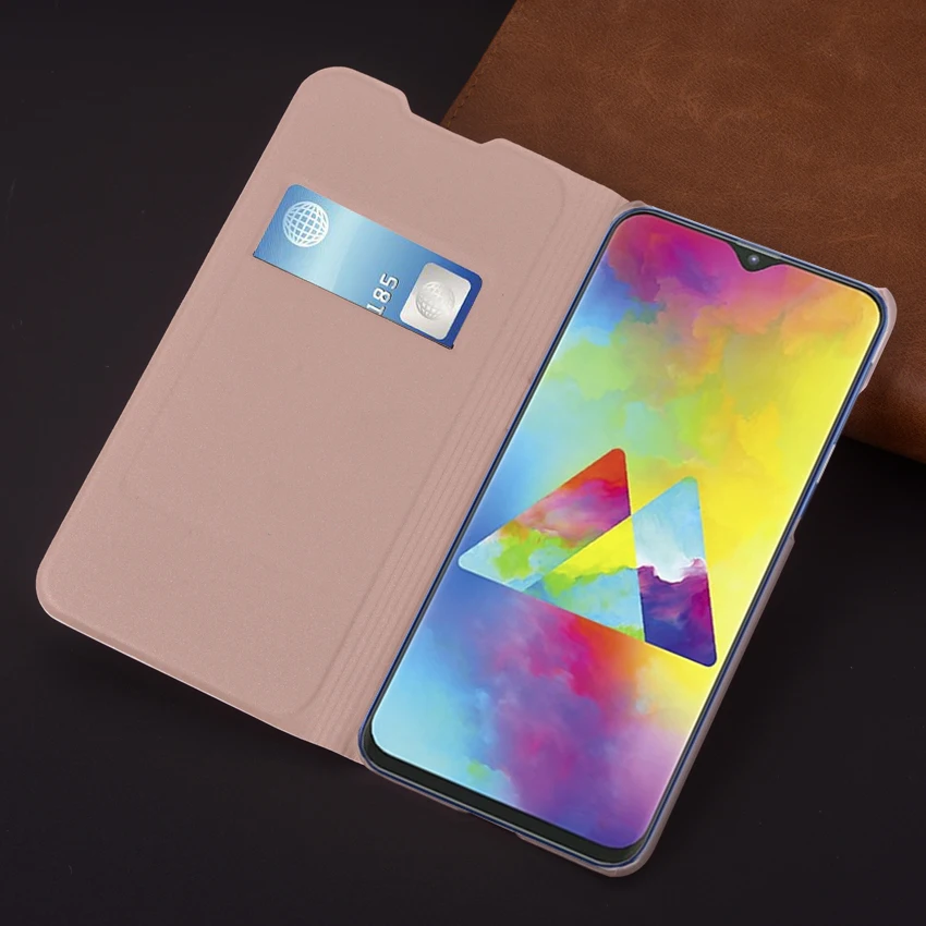 

Slim Wallet Case For Samsung Galaxy M20 M 20 M205FN SM-M205F Phone Sleeve Bag Mask Flip Cover With Card Holder Business Purse