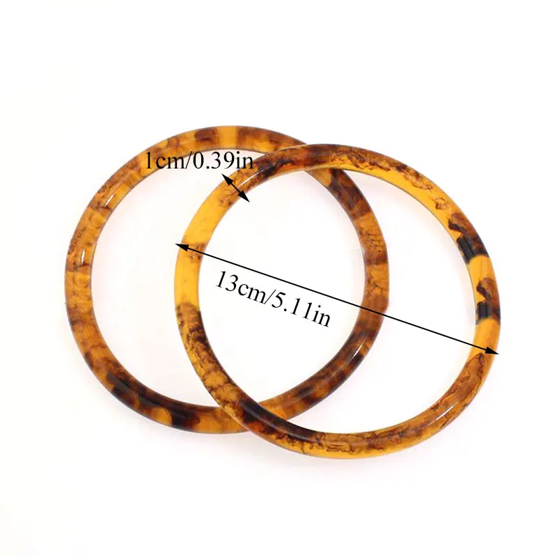 Recambio de manija redonda de resina de 13cm para cuna para el hogar, bolso de bricolaje, accesorios, marco de bolsa, hecho a mano, Harajuke, correas, anillos, 1 ud.