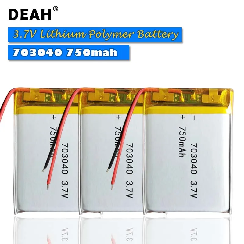 3-30 шт 3 7 V Lipo cells 703040 750mah литиевая полимерная аккумуляторная батарея для MP3 MP4 GPS