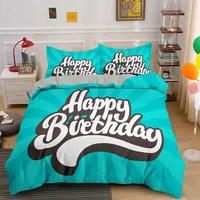 3D Happy Birthday Print Bedding Set 5