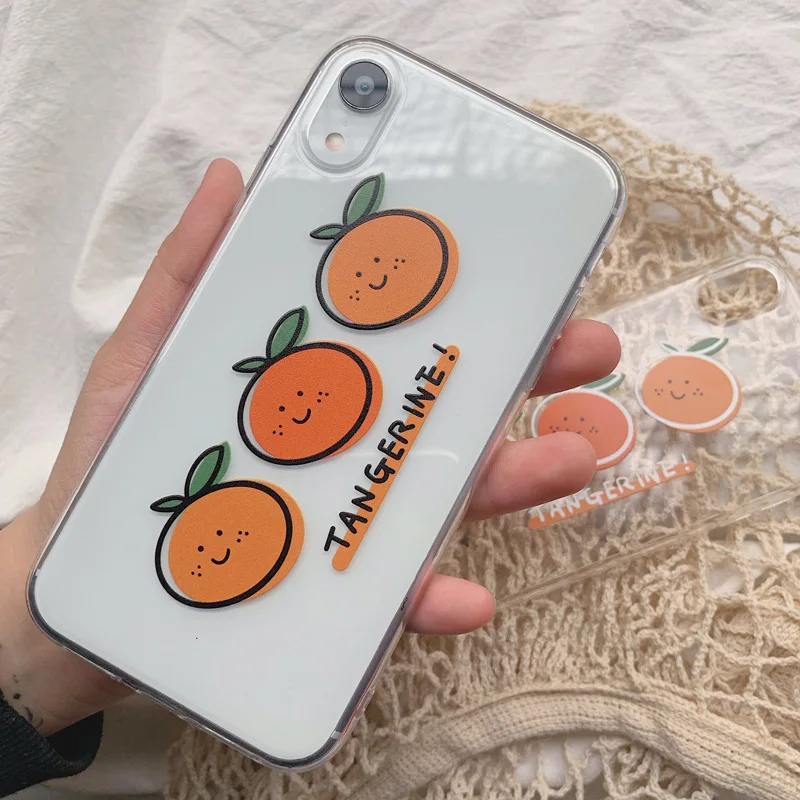 2021 модный романтичный мягкий чехол мандарина для iPhone 11PRO XR Бамперы 