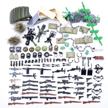 

150Pcs World War II German Soviet US Army Figure Weapon Armor Military Series Building Block Kit