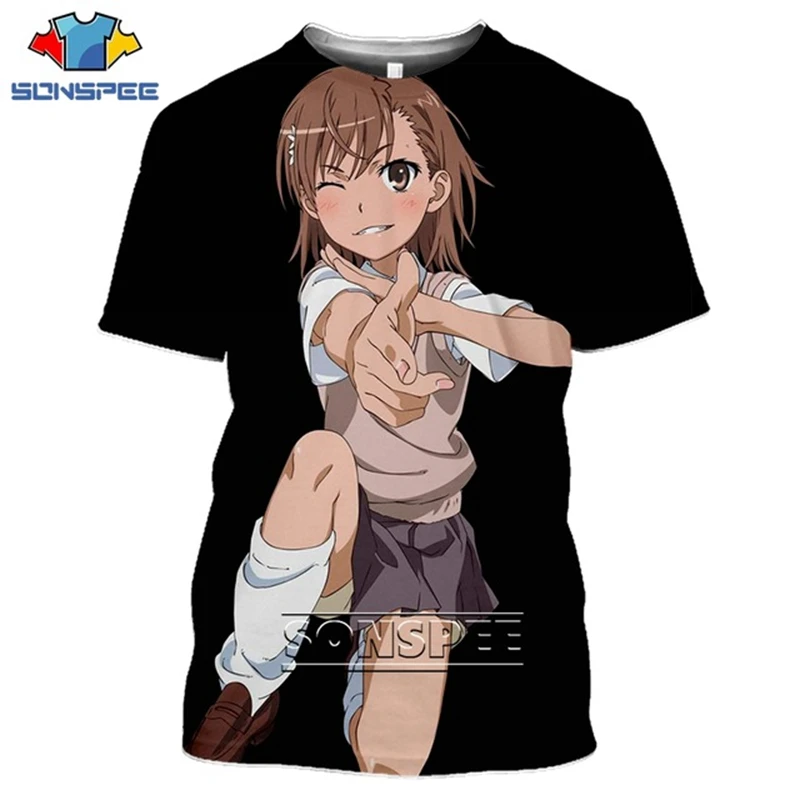 Anime Sexy Girl Summer Oversized T-Shirt Men Women T-shirt 3D Print Comic A Certain Scientific Railgun Harajuku T Shirt Clothing (17)