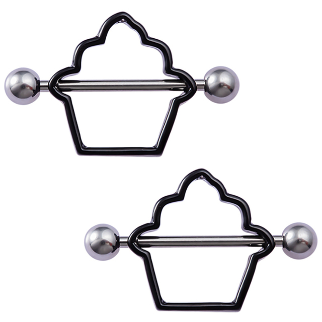 Rabbit Nipple Ring Piercing Barbell Shield Bar Rings Surgical Steel Sexy Adult Game for Women Breast Body Jewelry Gift 14G