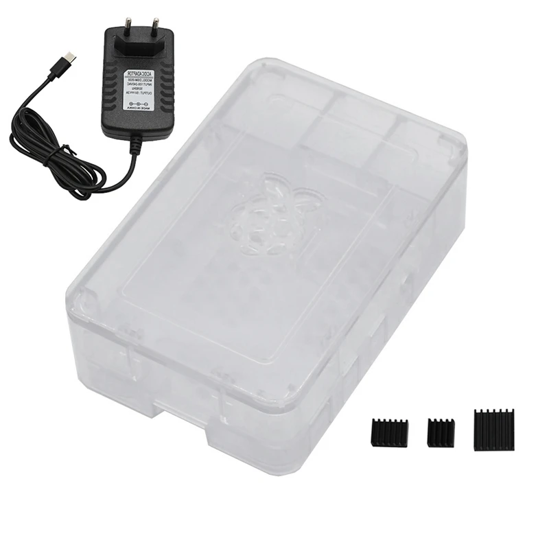 Для Raspberry Pi ABS чехол Корпус коробка с теплоотвод 5 V/3A Питание для Raspberry Pi 4B