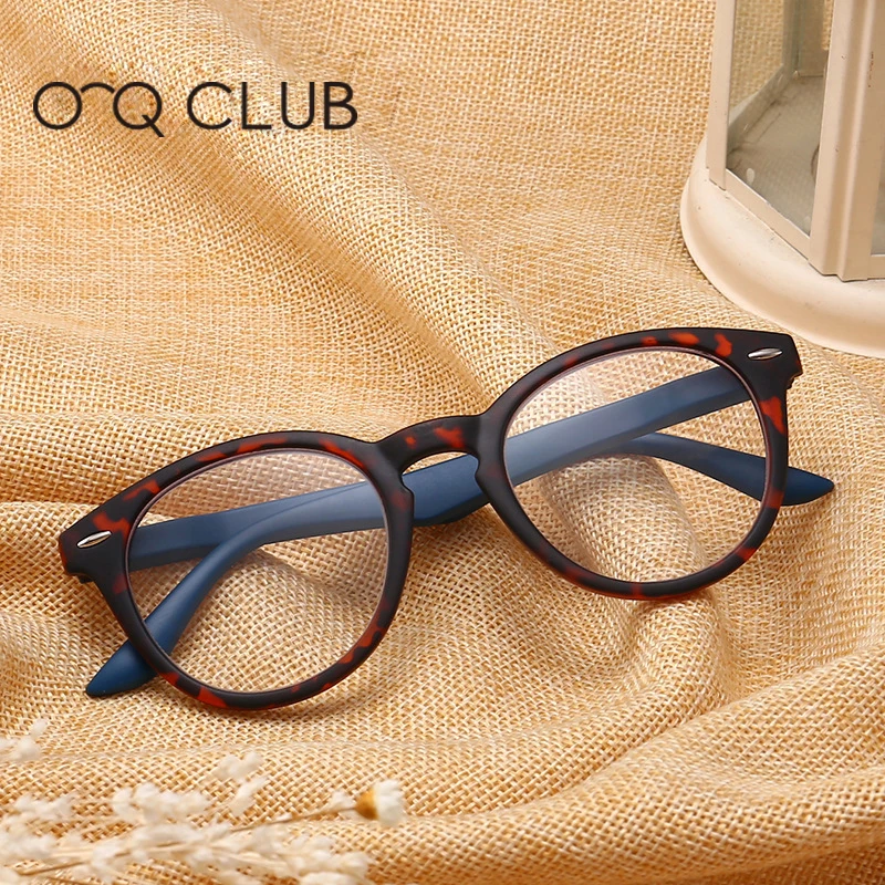 

OQ Club Retro Round Full Frame Reading Glasses Women&Men Clear Lens Presbyopic With Diopter Eyewear Frame hyperopia Frame Unisex