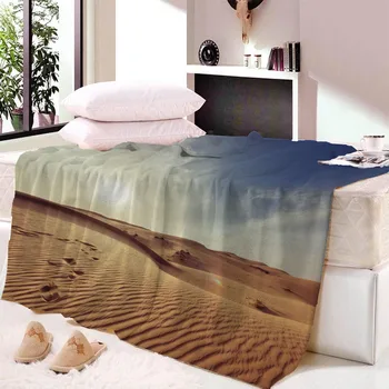 

Blue Sky White Clouds Desert Scenery Coral Fleece Fuzzy Blankets on Bed Throws Bedsheet for Kids Girls