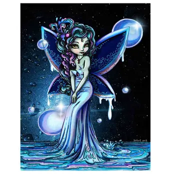 

Diy Diamond Painting Cartoon Cross Stitch Diamond Embroidery Fairy Moon / Round Rhinestone Mosaic Home Decoration Painting