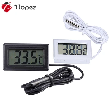 

Mini Digital Thermometer LCD Display Car Interior Temperature Meter Tool Wired Thermometer Temperature Sensor Kit -50 to 110 D4