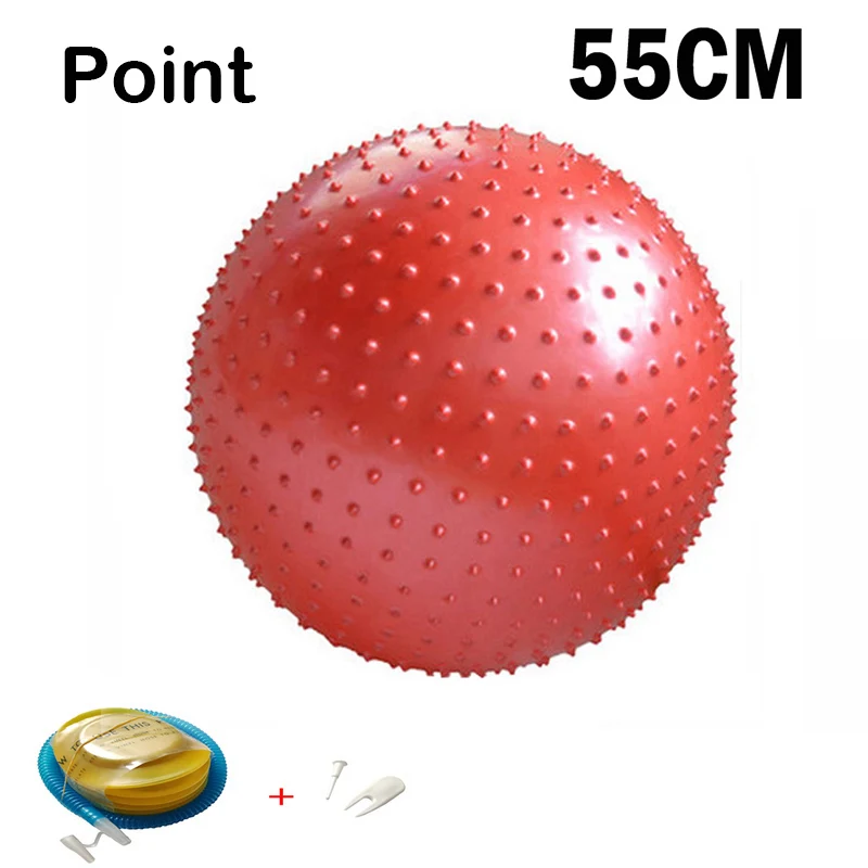 Мячи для йоги Пилатес фитнес спортзал баланс фитбол упражнения тренировка мяч 45/55/65/75/85 см с насосом - Цвет: 55CM Red