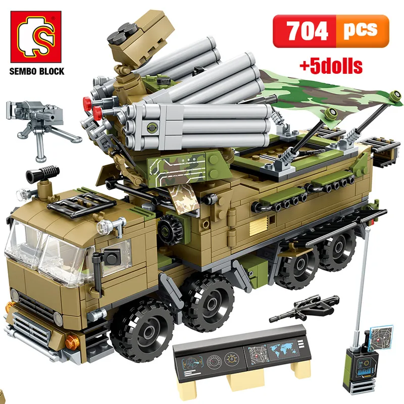 SEMBO SWAT команда WW2 модель вертолета строительные блоки Военный танк грузовик