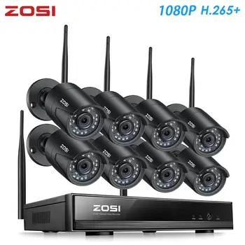 

ZOSI H.265 1080P 8CH CCTV System NVR 2MP IR Outdoor P2P Wireless Wifi IP CCTV Camera Security System Surveillance Kit No HDD