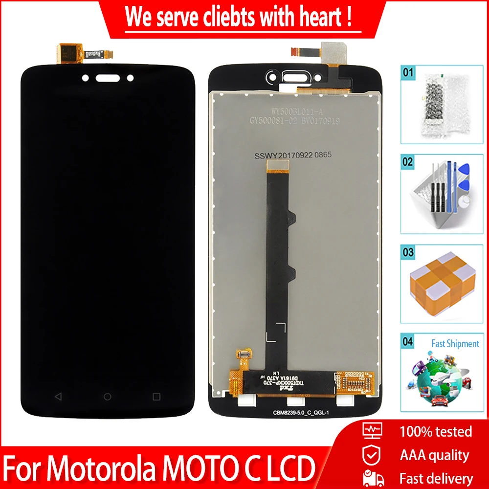 AAA + LCD для Motorola Moto C XT1750 XT1755 XT1754 ЖК-дисплей Сенсорная панель дигитайзер сборка