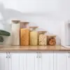 Glass Food Storage Containers Set,Airtight Food Jars with Bamboo Wooden Lids  Kitchen Canisters For Sugar Candy Cookie 5