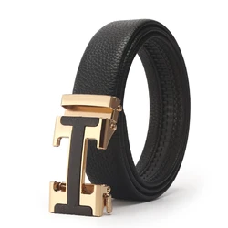 2020 Fashion Style Brand-Name Leather Automatic Buckle Belt Pure Men's Business Pants Belt H-Shaped Belt