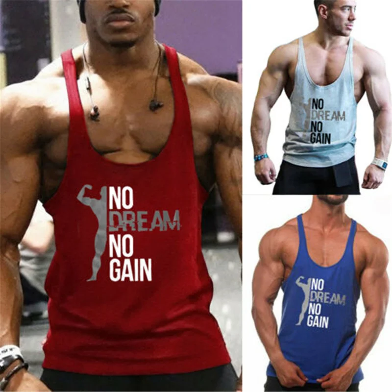 Men Gym Muscle Bodybuilding Sleeveless Shirt Tank Top Singlet Fitness Sport Vest 