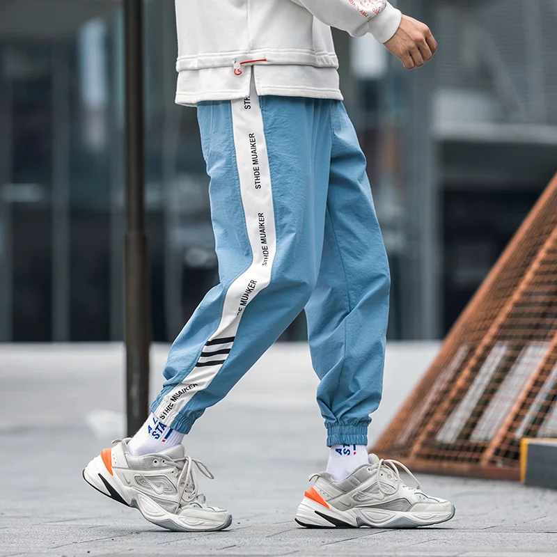BOATTAIL комбинезоны мужские черные брюки карго с карманами джоггеры Harajuku уличная хип хоп брюки мужские шаровары Pantalon Hombre - Цвет: Синий